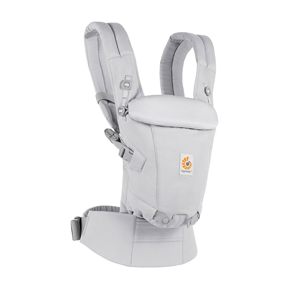 Ergobaby Adapt baby carrier for newborns, 3 carrying positions, SoftTouch cotton, light gray