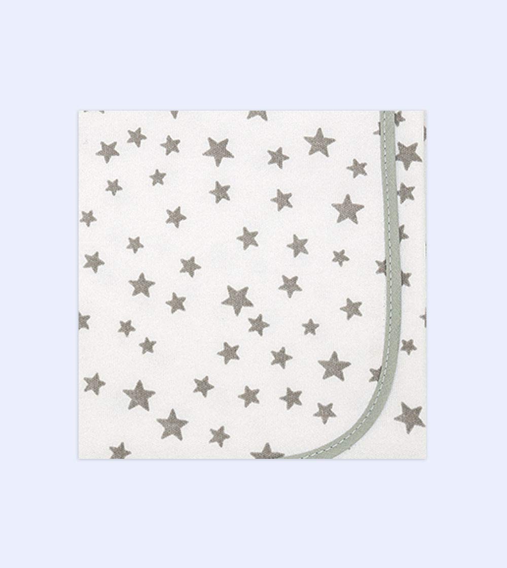 Ti TIN baby blanket 80 × 80 cm – with gray stars, 100% cotton