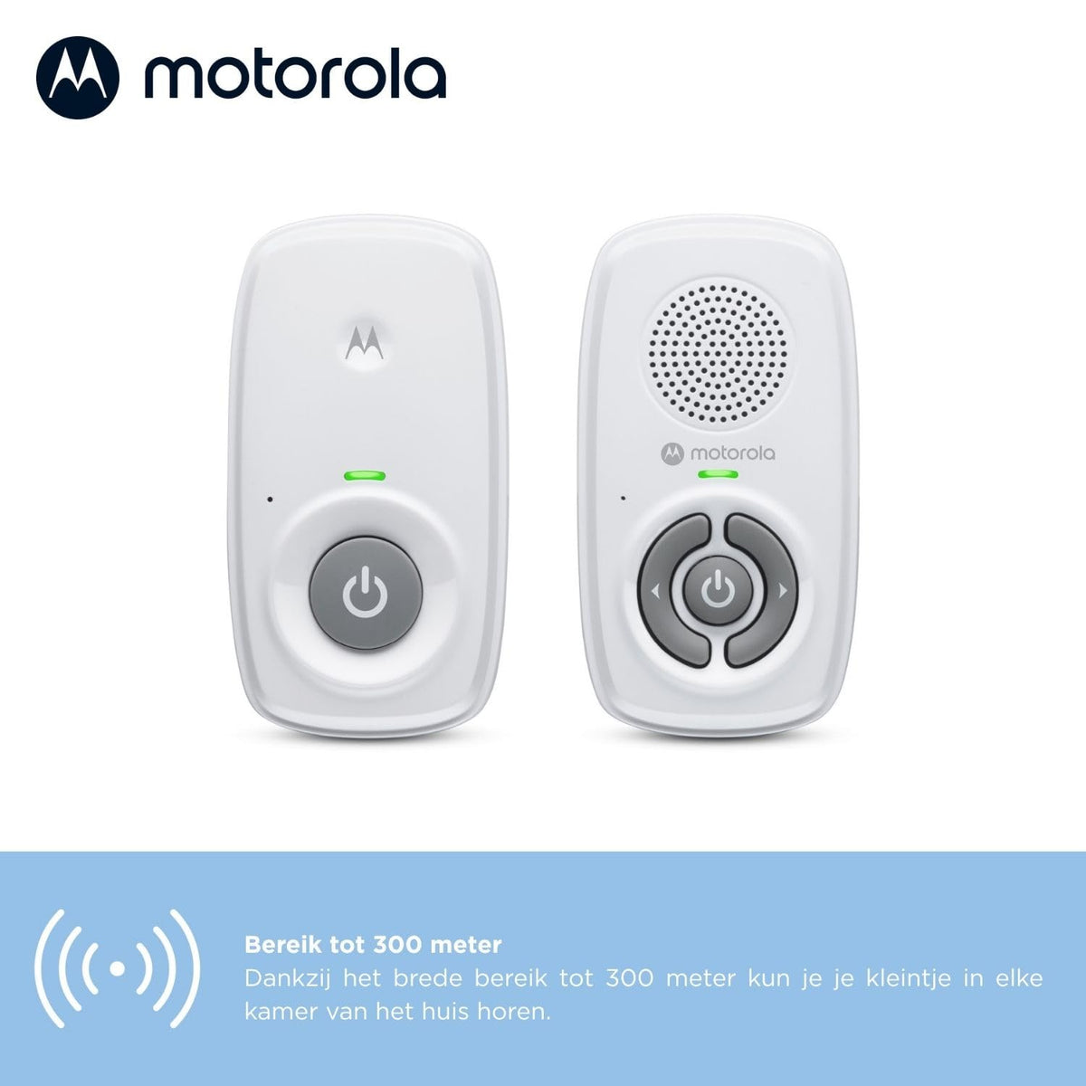 Motorola Nursery AM21 audio baby monitor with DECT technology, white
