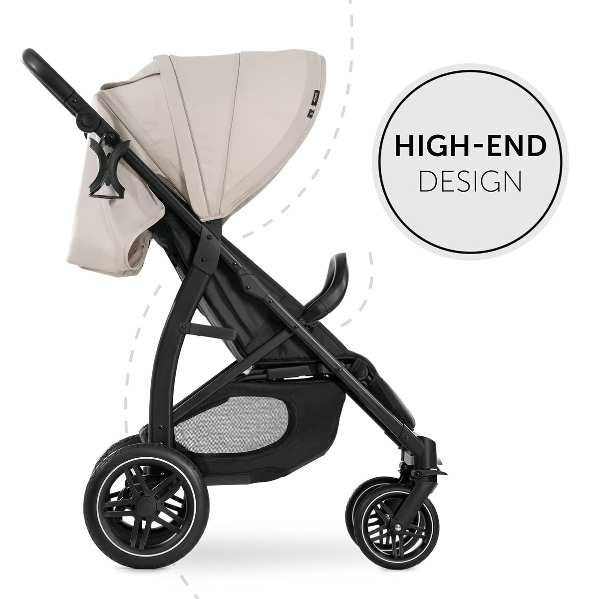 Hauck Rapid 4D lightweight stroller, classic beige, up to 25 kg