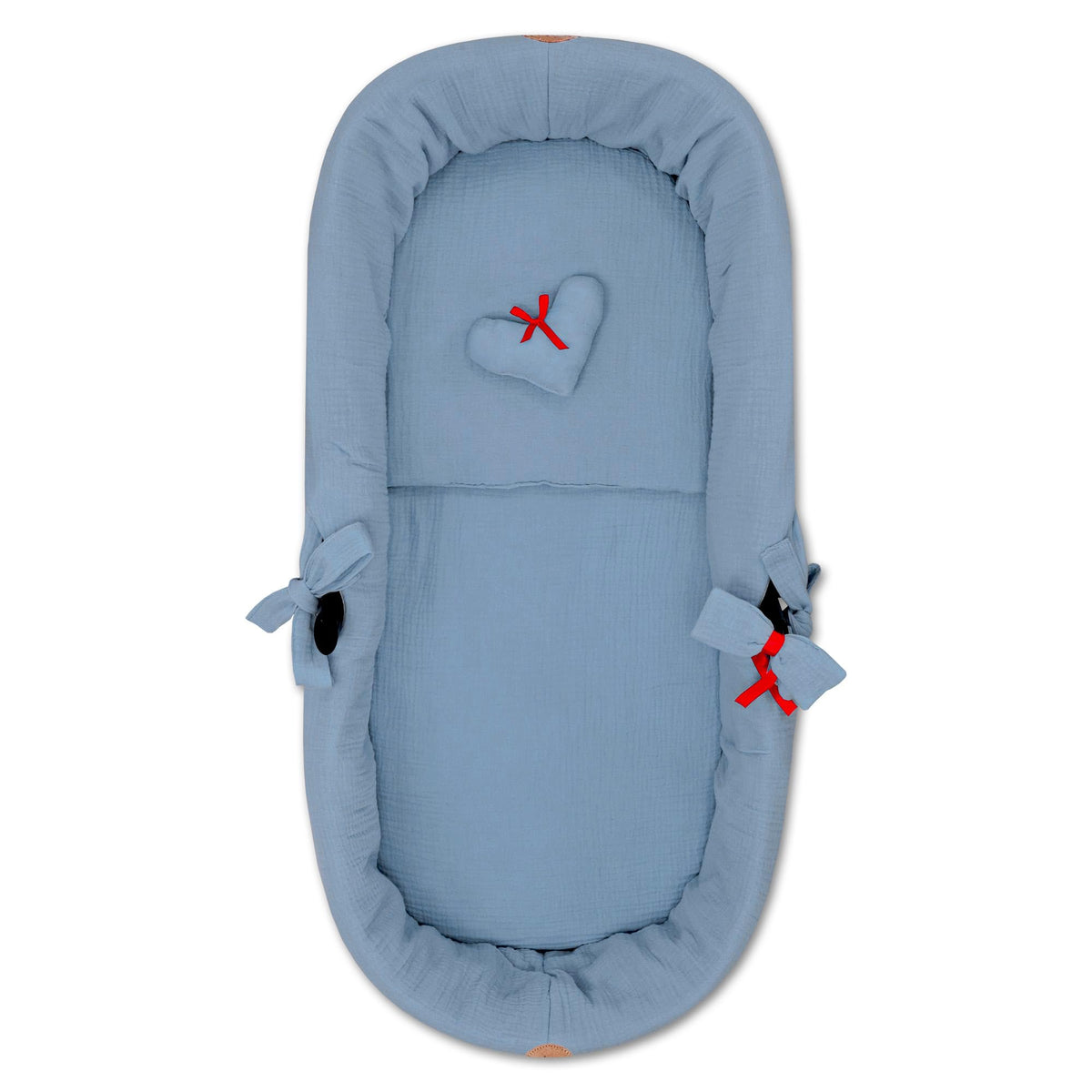 Totsy Baby muslin fabric stroller basket liner (3-piece set), blue