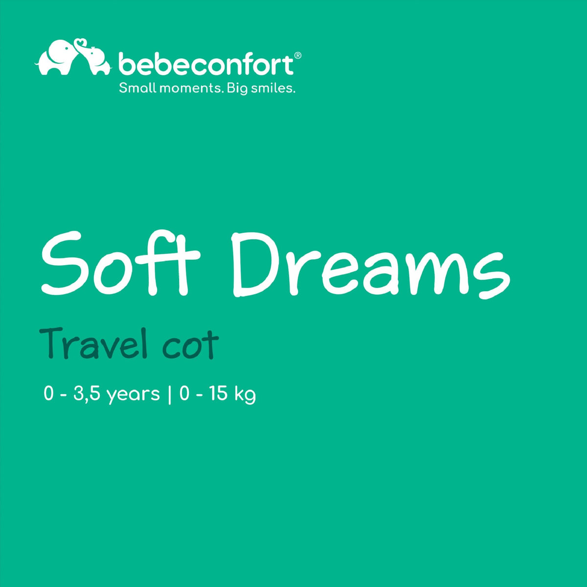 Bebeconfort Soft Dreams travel cot, foldable with mattress, from birth up to 3.5 years
