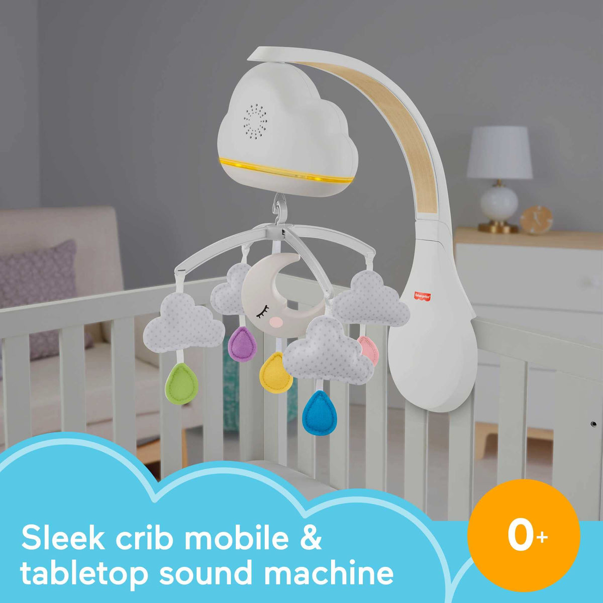 Fisher-Price Calming Clouds music and light carousel, 2-in-1: crib carousel and night light