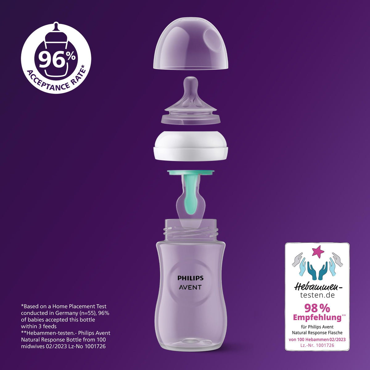 Philips Avent AirFree Vent Newborn Gift Set – 4 baby bottles, pacifier, and bottle brush (SCD657/11)