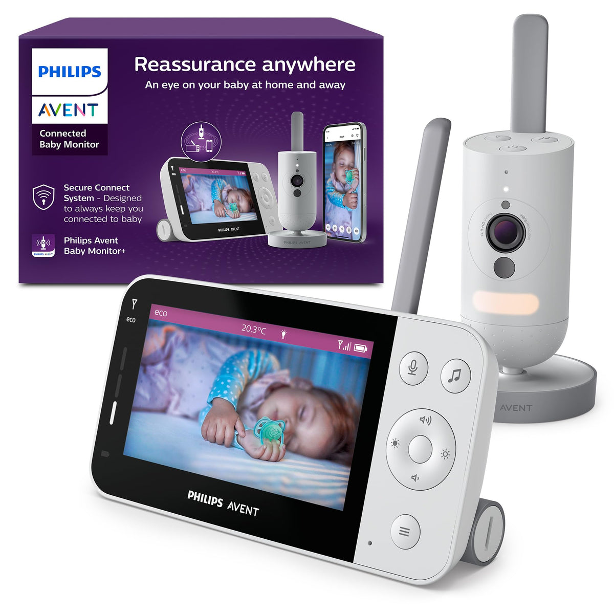 Philips Avent Connected beebimonitor Wi-Fi ja HD-kaameraga SCD923/26