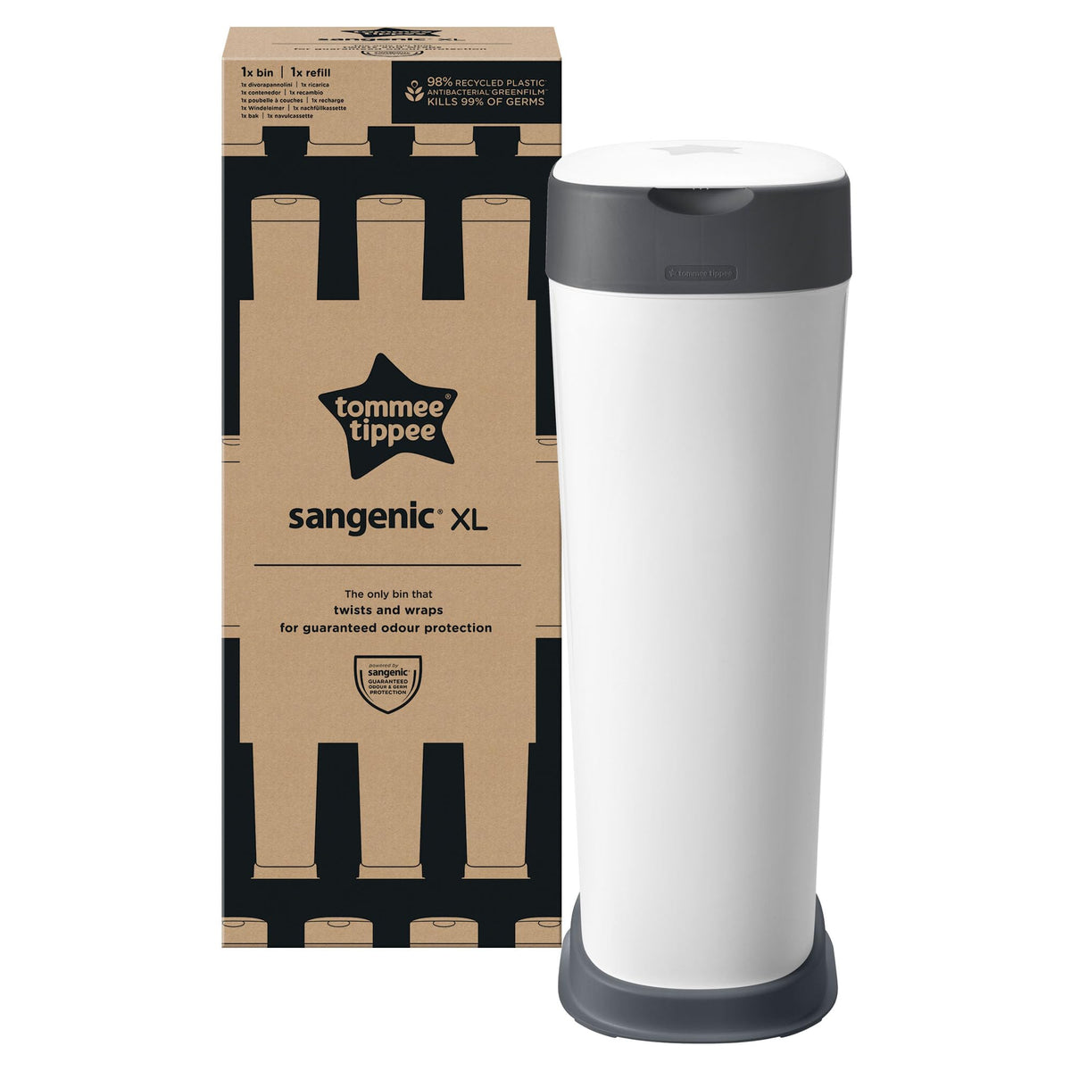 Tommee Tippee Twist & Click XL nappy bin – 1 refill cassette