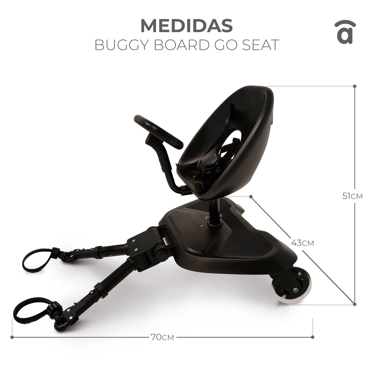 Asalvo Go Seat 2-in-1 universaalne istmega seisulaud, must, 2-5 a, kuni 20 kg