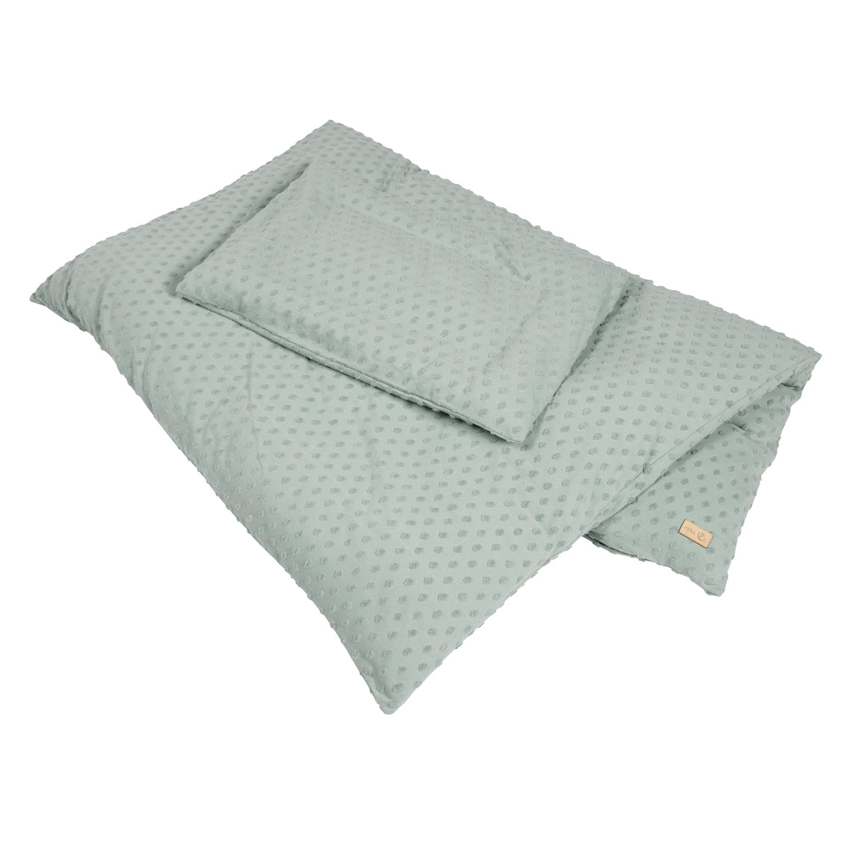 roba Lil Planet organic cotton baby bedding set 2-piece (quilt 100×135 cm + pillow 40×60 cm), GOTS-certified, cool green