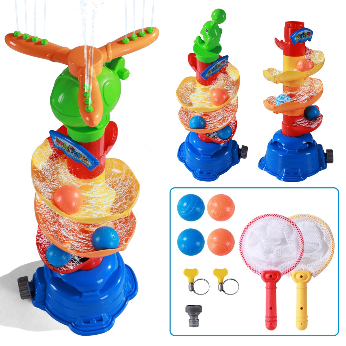 Pleafind 3-in-1 water play set for kids – helicopter, ball fishing, and dolphin game