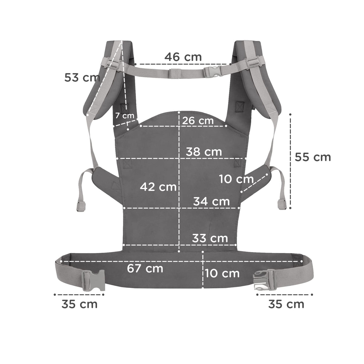 Kinderkraft NINO Confetti ergonomic baby carrier, 2 carrying positions, grey