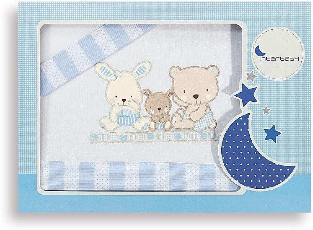 Interbaby hälli voodipesukomplekt “Love”, 3-osaline, 50x80cm, sinine