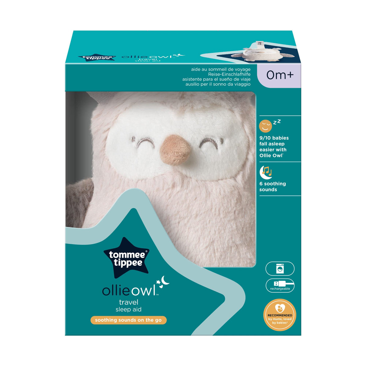 Tommee Tippee Mini Ollie Owl reisi-unerahustaja, CrySensor, USB-laetav