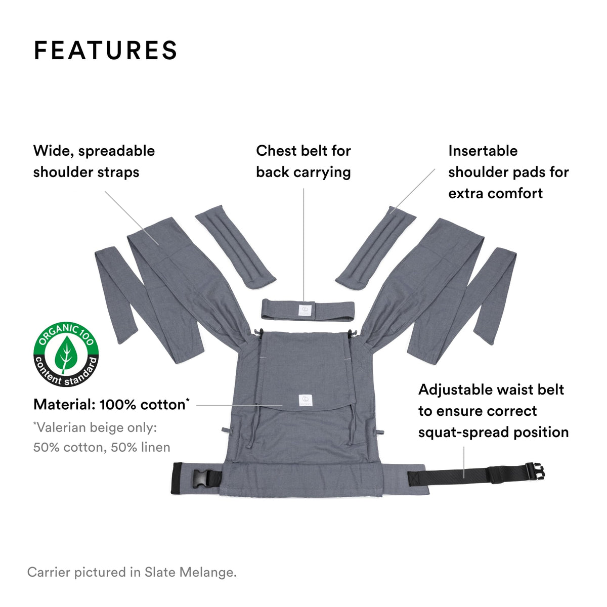 Stokke Limas baby carrier, 0–3 years, grey
