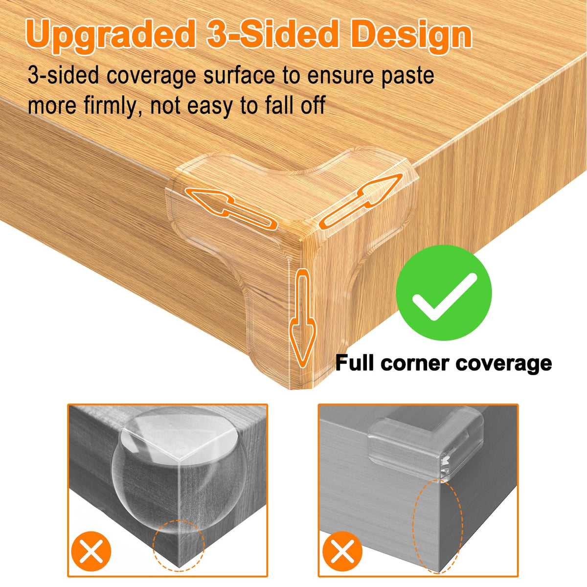 E-PROUSE transparent corner protectors, 12 pcs, pre-adhesive and strong adhesion