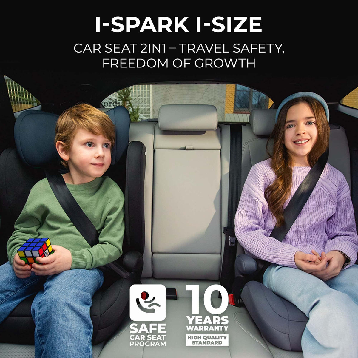Kinderkraft I-SPARK i-Size turvatool grupp 2/3 (100–150 cm), roheline