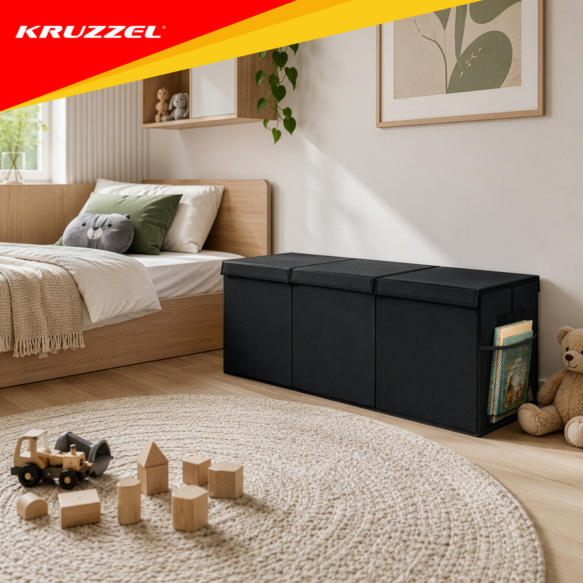 Kokkupandav mänguasjakast 132 l, must (Black)