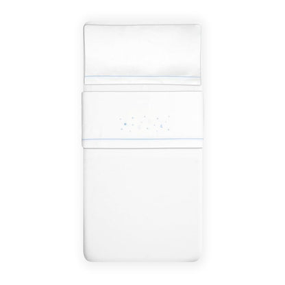 Interbaby voodipesukomplekt beebivoodile 50 x 80 cm, flanell, valge/sinine, 3-osaline