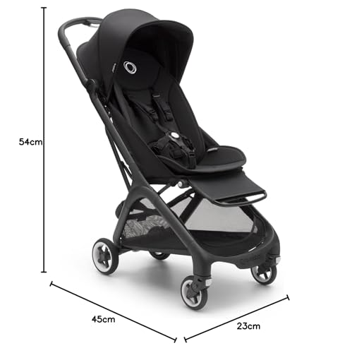 Bugaboo Butterfly ultrakompaktne jalutuskäru, koos kandekoti ja organisaatoriga (must)
