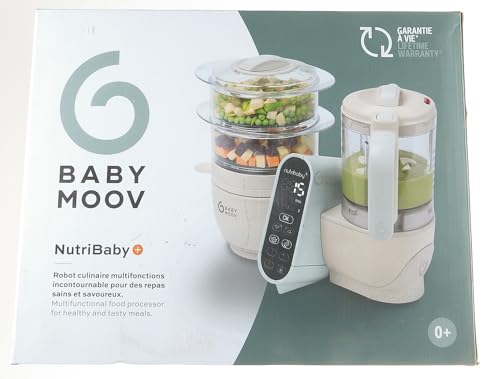 Babymoov Nutribaby(+) 6-in-1 baby food steamer and blender, 2.2 L, Mineral Beige
