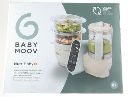 Babymoov Nutribaby(+) 6-in-1 baby food steamer and blender, 2.2 L, Mineral Beige
