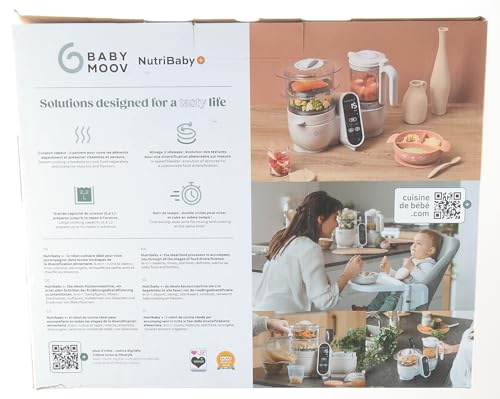 Babymoov Nutribaby(+) 6-in-1 baby food steamer and blender, 2.2 L, Mineral Beige