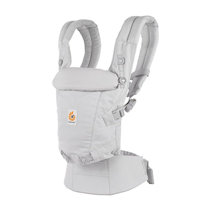 Ergobaby Adapt baby carrier for newborns, 3 carrying positions, SoftTouch cotton, light gray