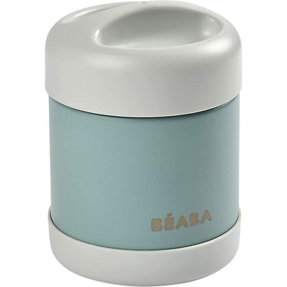 Béaba thermos jar for baby food, stainless steel, 300 ml, gray/green