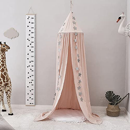 Baldachin for children's bed, 240 cm, cotton, pink
