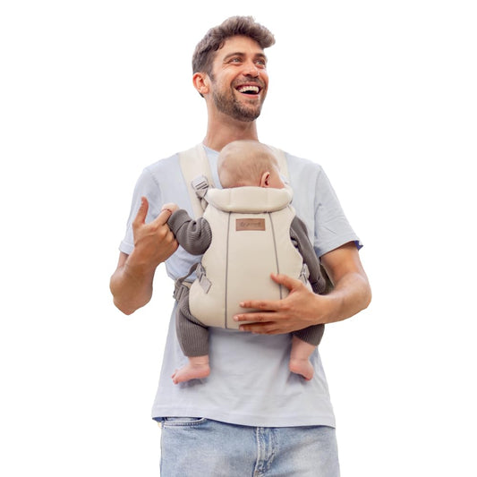 Jané Dual ergonomic baby carrier, from birth up to 15 kg, 3 carrying positions, breathable and padded, beige