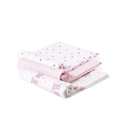 Interbaby puuvillased mähkmed 80 × 80 cm, 3 tk, roosa, mudel 98971-02