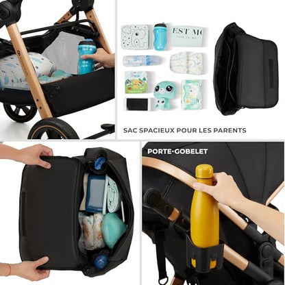 Kinderkraft ESME 3in1 jalutuskäru koos MINK PRO i-Size turvahälliga, beež