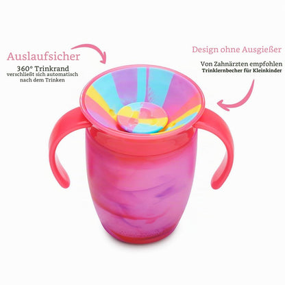 Munchkin Miracle 360 joogitops 2 tk, 296 ml, kollane/roosa