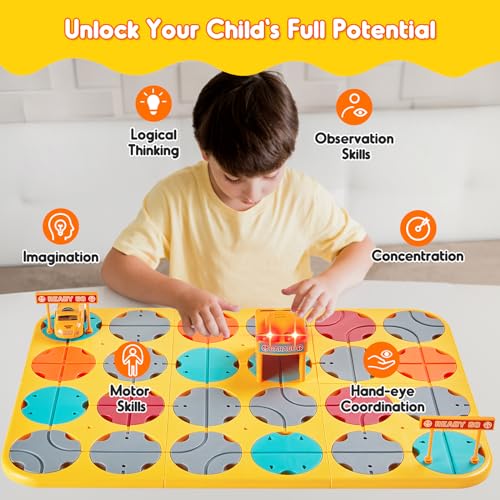 SGILE 24-piece STEM tea design game for children, engineering vehicle themed