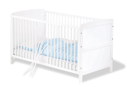 Pinolino children's bed Viktoria (140 × 70 cm), white, adjustable + mattress