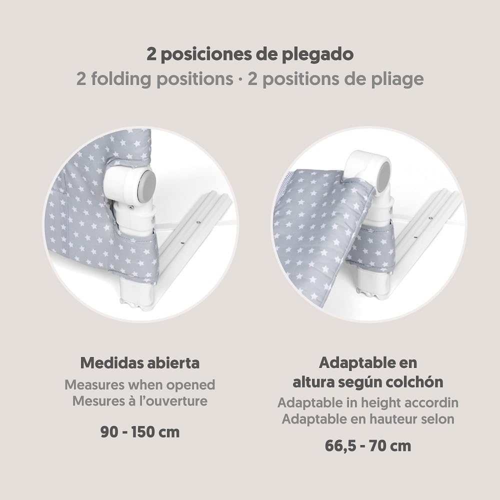 INTERBABY voodipiire 150 cm, hall kaelkirjak