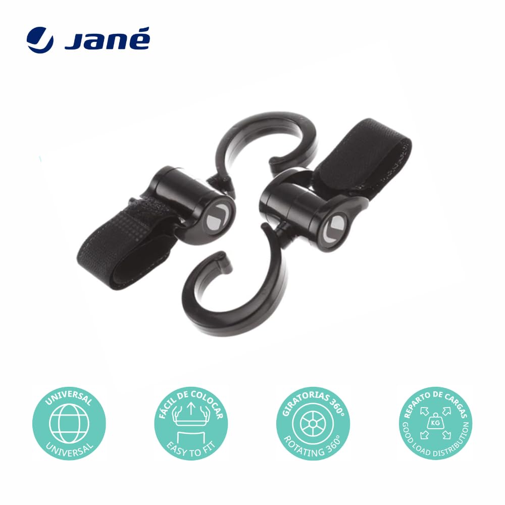 Jane universal stroller hooks (2 pcs, black)
