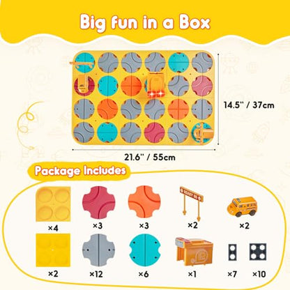 SGILE 24-piece STEM tea design game for children, engineering vehicle themed