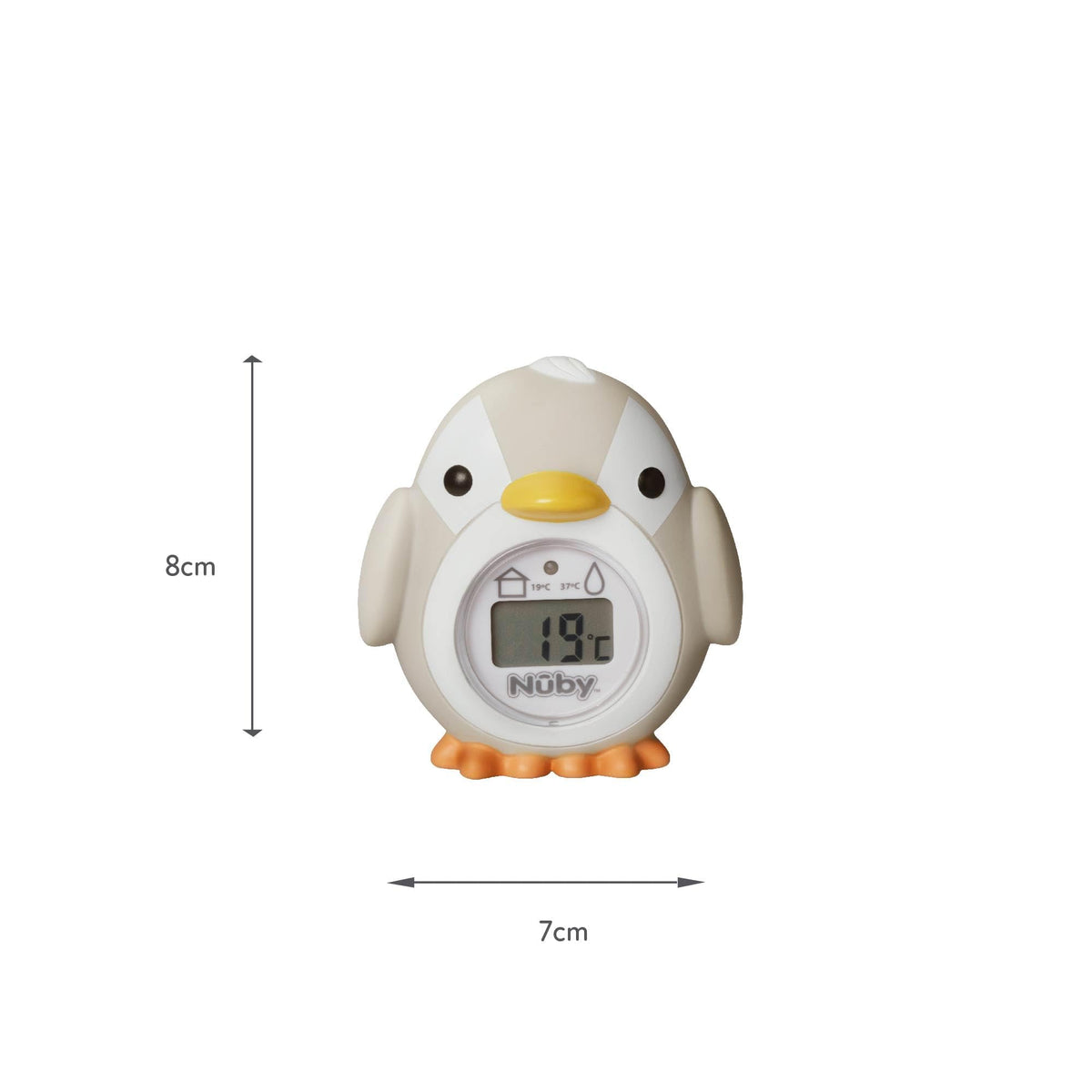 Nuby pingviiniga beebivanni- ja toatemperatuurinäidik, hall