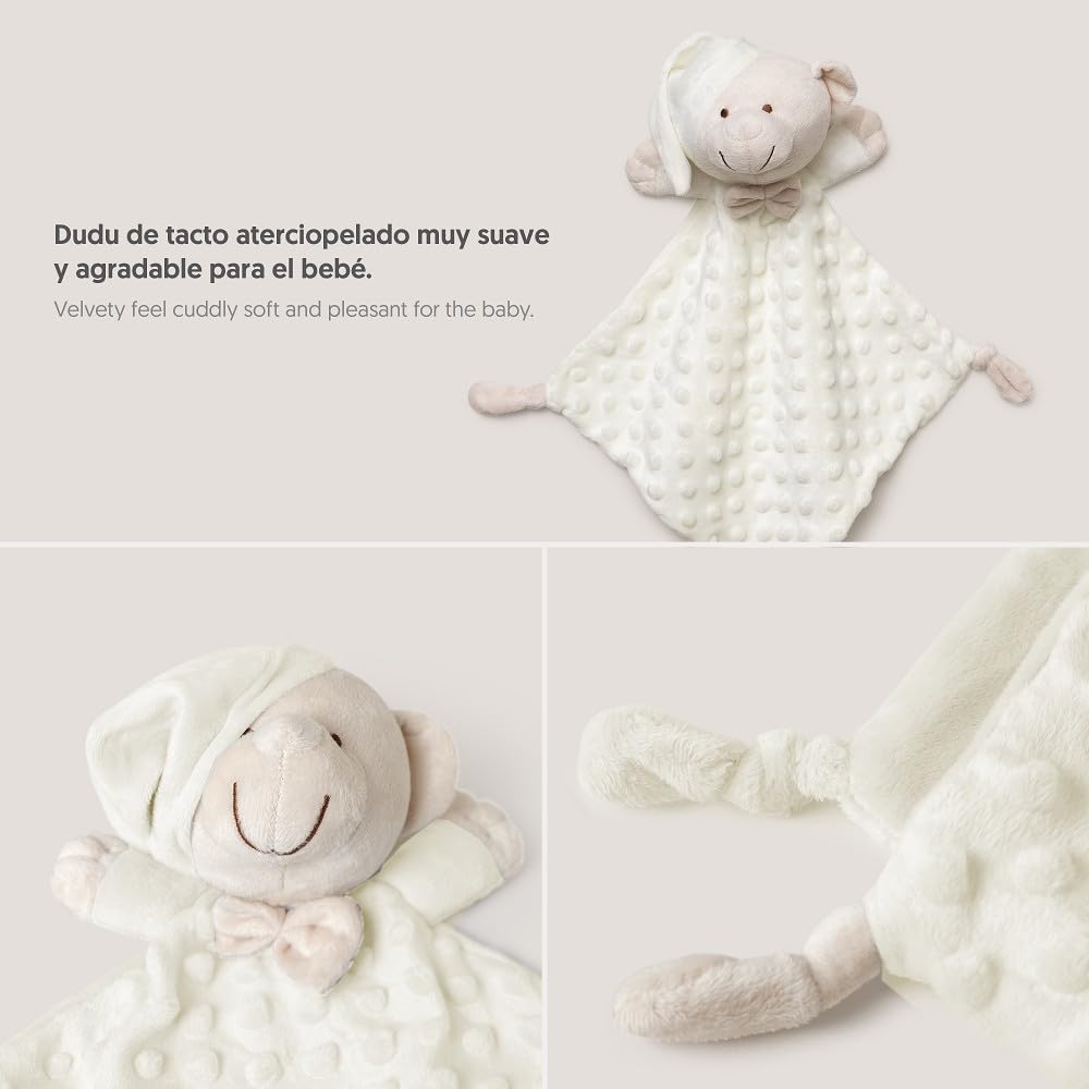 Interbaby baby blanket and teddy bear set, 80 × 110 cm, cream