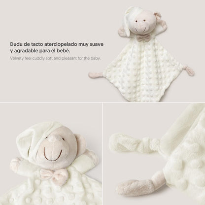Interbaby baby blanket and teddy bear set, 80 × 110 cm, cream