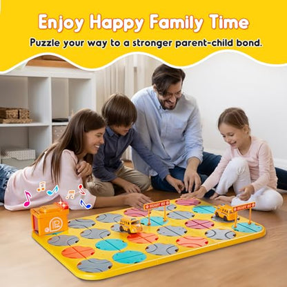 SGILE 24-piece STEM tea design game for children, engineering vehicle themed
