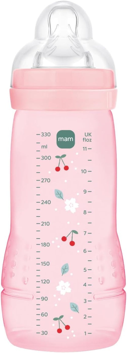 MAM Easy Active lutipudel 330 ml, keskmise vooluga, alates 2. elukuust, roosa