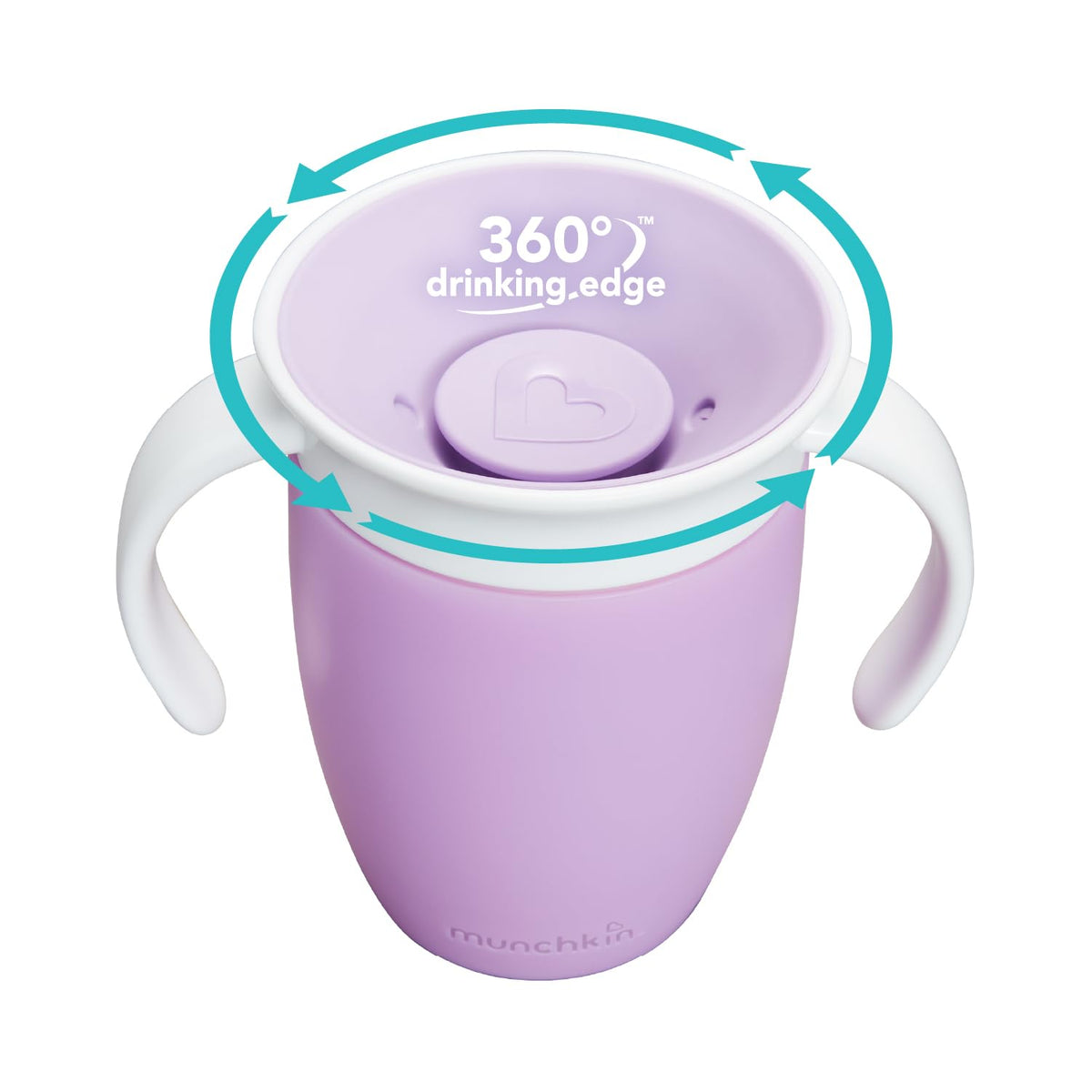 Munchkin Miracle 360° joogitopsid käepidemetega, 2 tk, 207 ml, roosa/lilla, alates 6 kuust