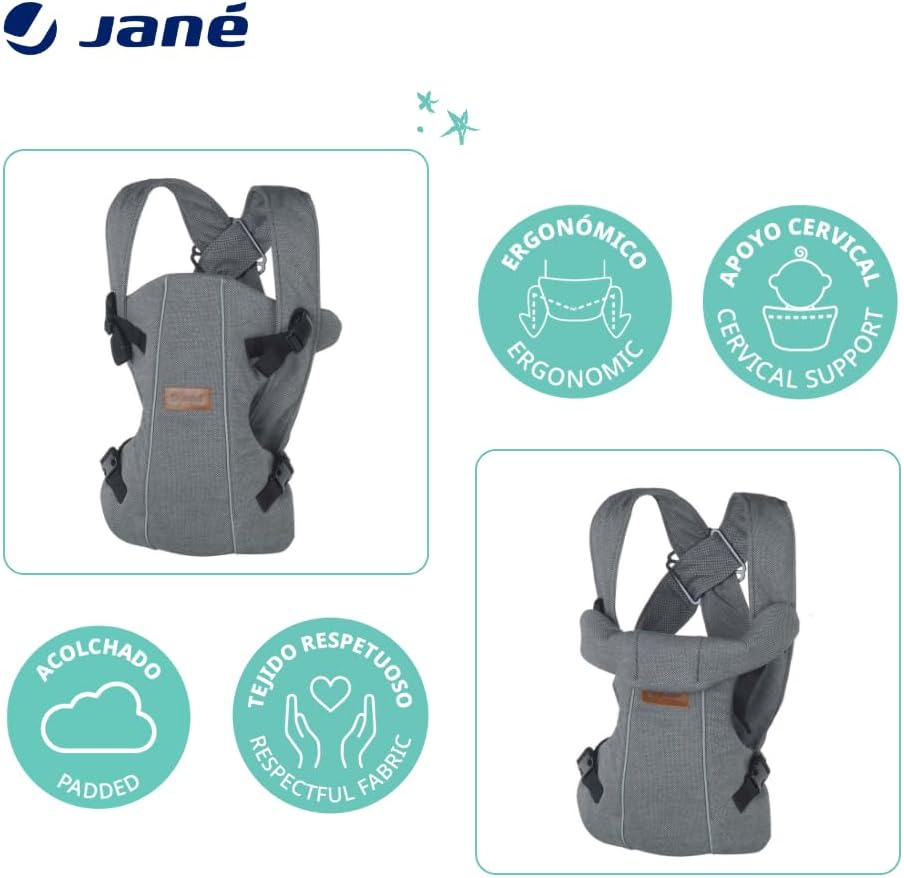 Jané Dual ergonomic baby carrier, 3 carrying positions, gray (3.5–15 kg)