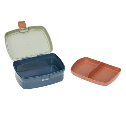 LÄSSIG children's lunch box with removable divider, Happy Prints, blue
