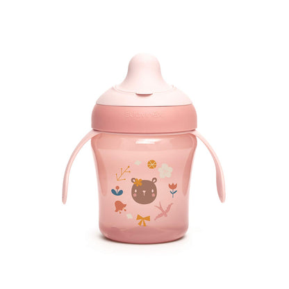 Suavinex training cup 200 ml, rigid spout, leak-proof, pink
