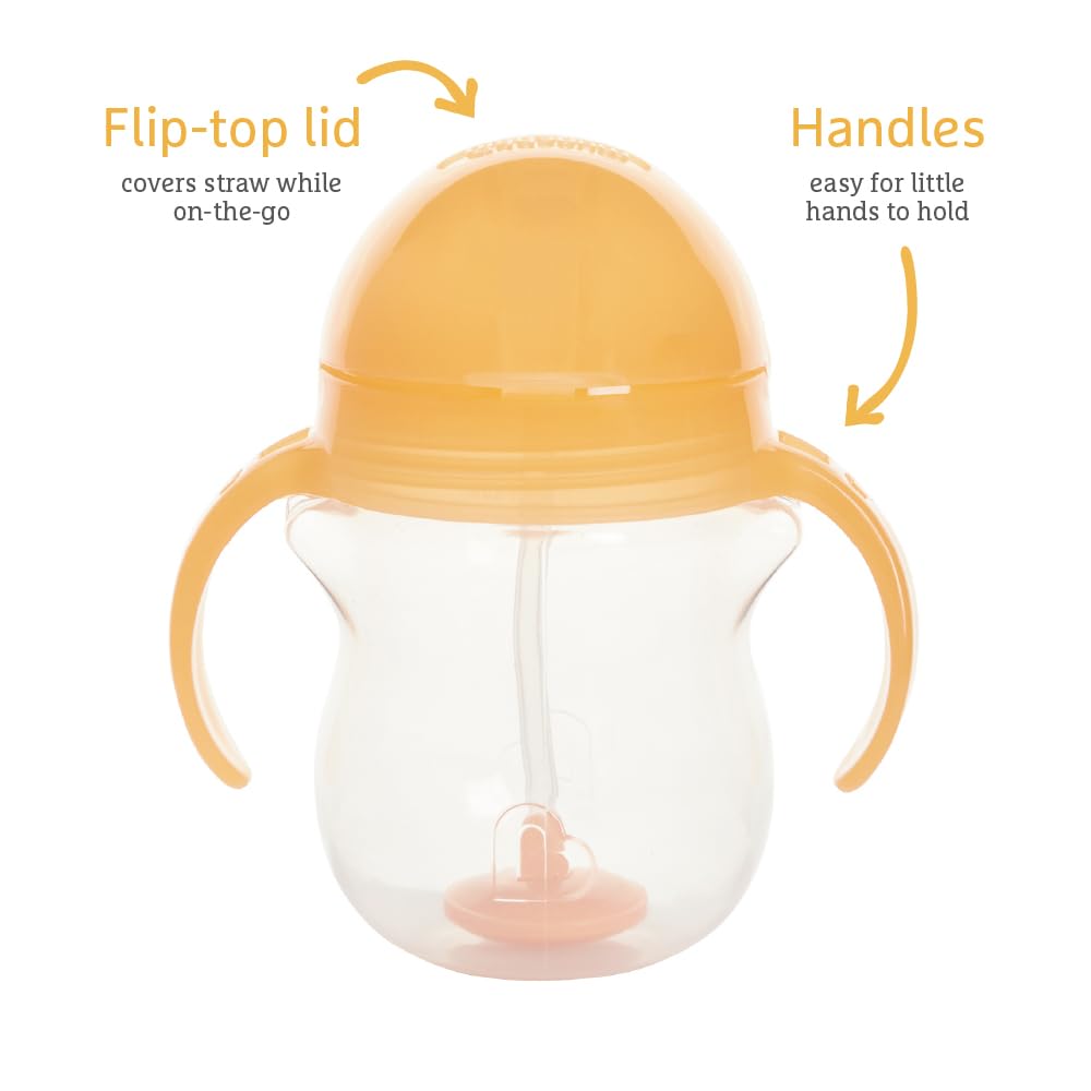 Munchkin Click Lock sippy cups with soft straw, 207 ml, 2 pcs – blue/orange