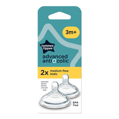Tommee Tippee Closer to Nature anti-colic pacifiers, 2 pcs, medium flow rate