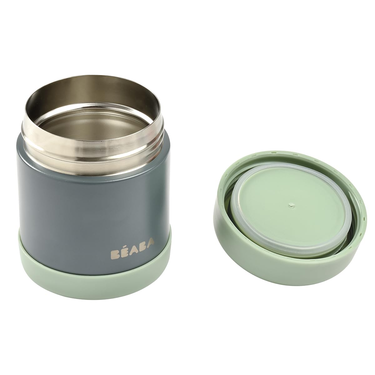 Béaba termospurk beebitoidule, roostevabast terasest, 300 ml, Mineral Grey/Sage Green
