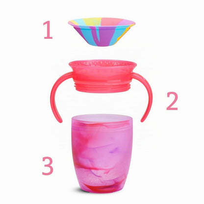 Munchkin Miracle 360 joogitops 2 tk, 296 ml, kollane/roosa